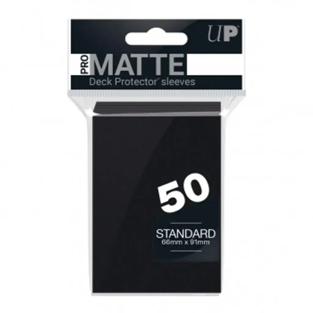 DECK PROTECTOR SLEEVES UP MATTE BLACK STANDARD 50CT